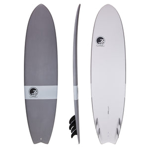 7'6" Easy Rider Surfboard Gray Dip (Hybrid Epoxy Soft Top)