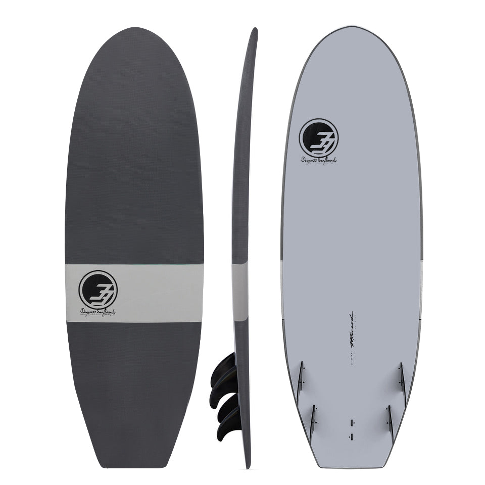 5'7 Cloud Shortboard Surfboard Gray Dip (Hybrid Epoxy Softtop) - Degree ...