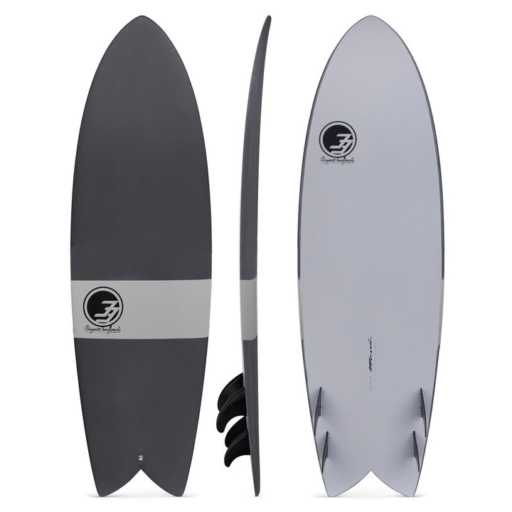 6' Retro Fish Surfboard Gray Chevron (Hybrid Epoxy Softtop)