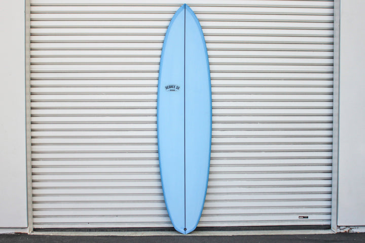 7'6" Over Easy Surfboard Blue Resin Tint (Poly)