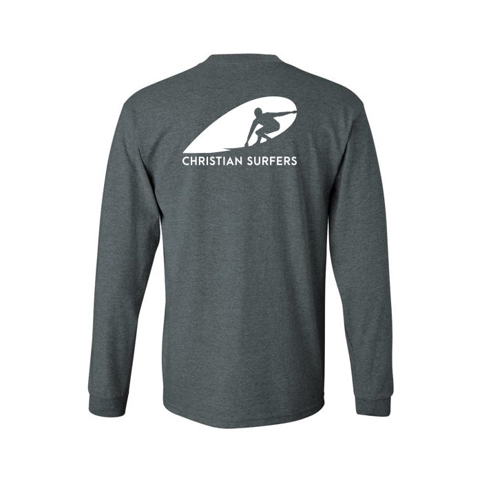 Christian Surfers Long Sleeve Shirt (Heather Grey)