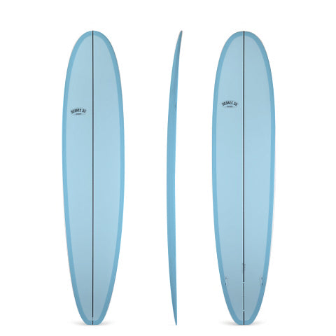 8'6" Ultimate Longboard Surfboard with Darkwood Stringer and Blue Resin Tint (Poly)