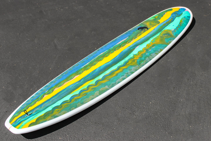 9' Ultimate Longboard Surfboard Rainbow Oside Abstract (Poly)