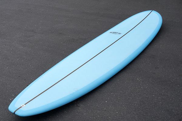 8'6" Ultimate Longboard Surfboard with Darkwood Stringer and Blue Resin Tint (Poly)